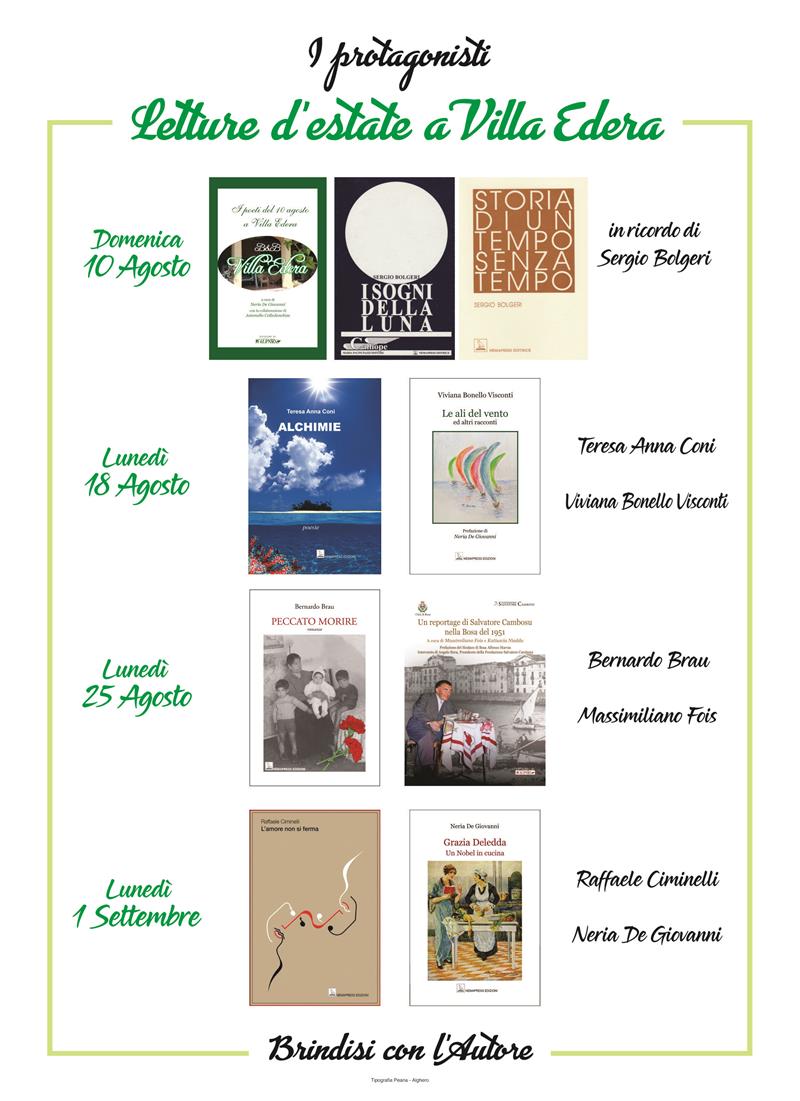 Ad agosto torna a Villa Edera la 14ª edizione di “Letture d’estate”: poesia, narrativa e musica sotto le stelle