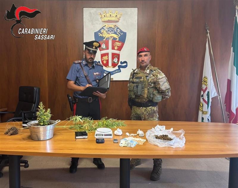 Ossi, blitz antidroga nella campagna: arrestato un uomo con cocaina e marijuana