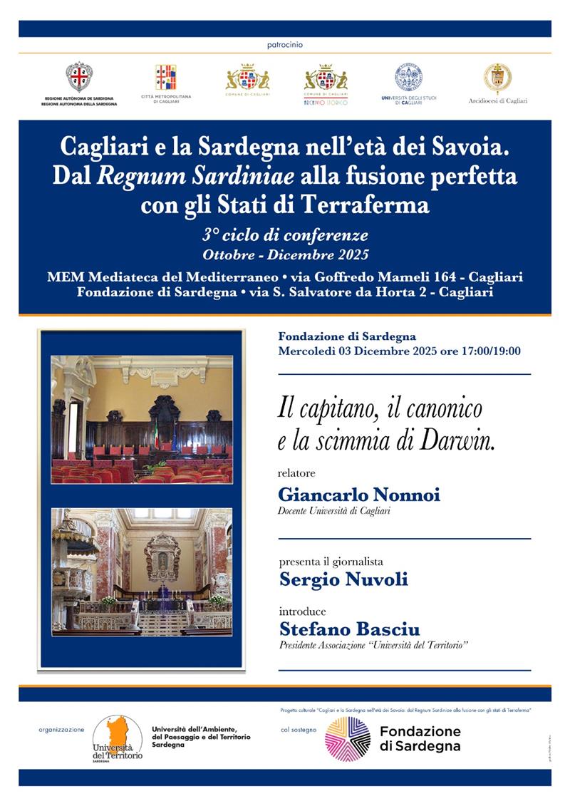 “Il capitano, il canonico e la scimmia di Darwin”: a Cagliari una conferenza su uno dei primi dibattiti sardi sull’evoluzionismo