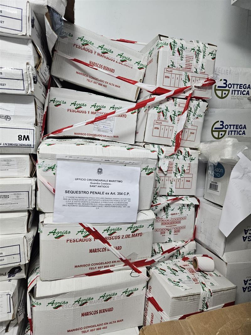 Peschereccio straniero viola le acque sarde: la Guardia Costiera sequestra 220 chili di pescato