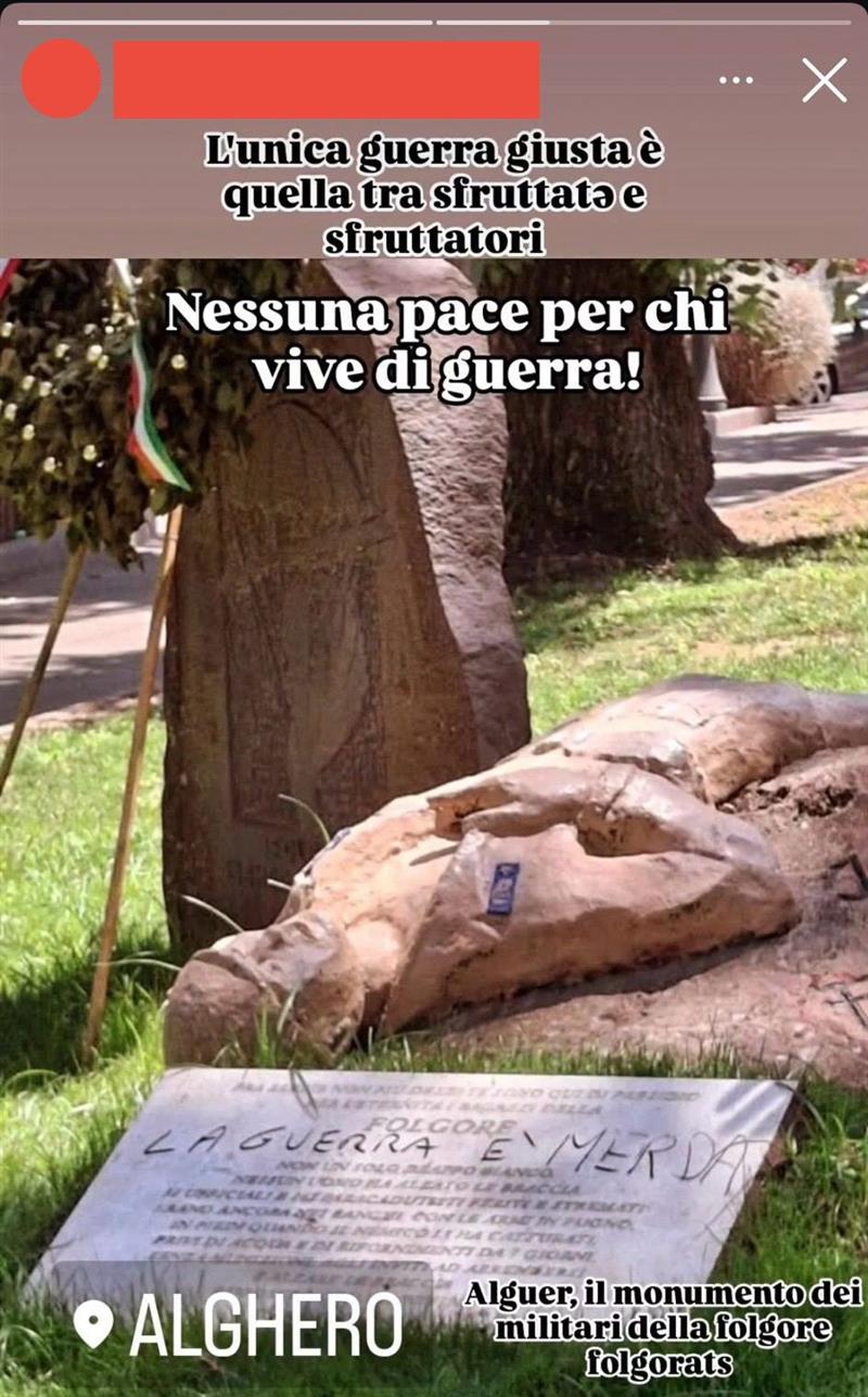 Alghero: vandalizzato il monumento alla Folgore, Auriemma (FdI): "gesto vile e ideologico"
