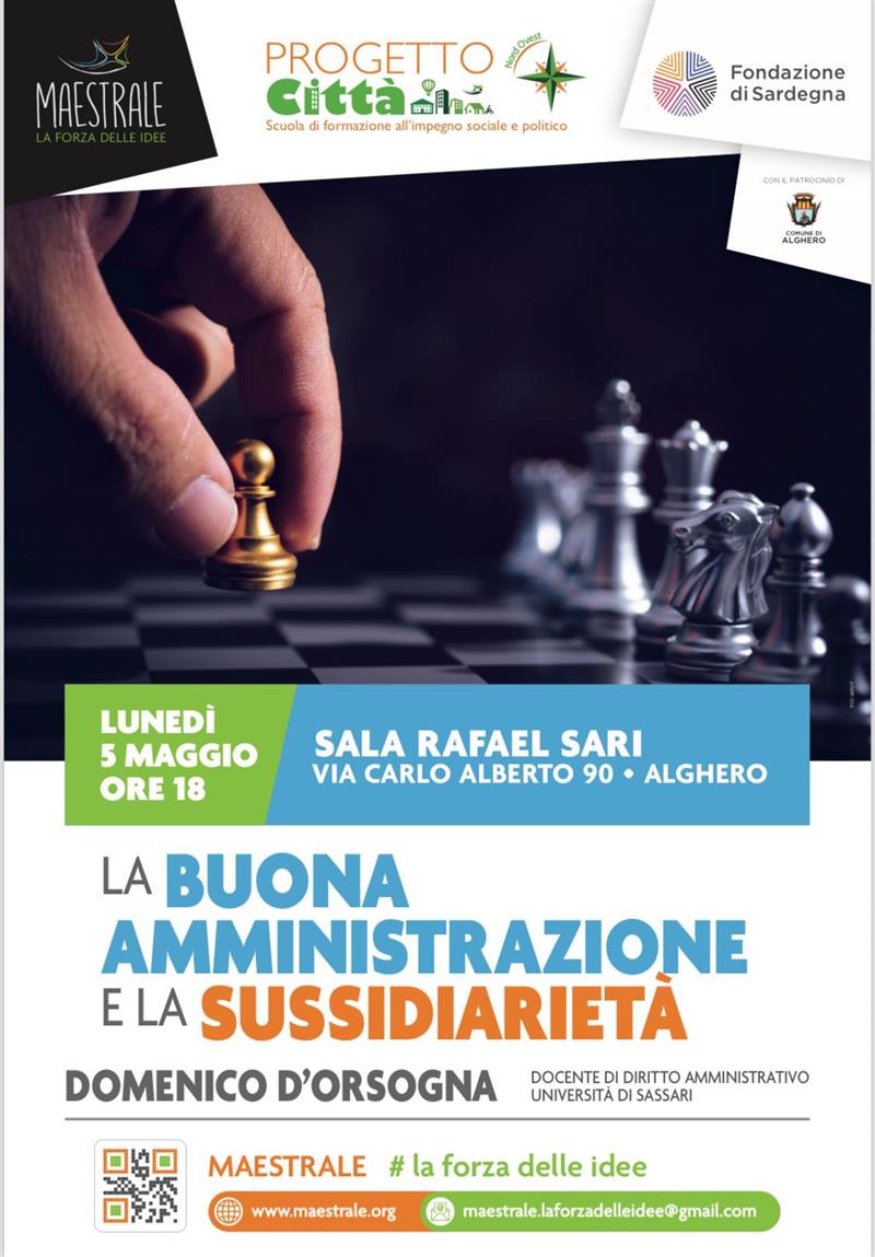Alghero: il professor D’Orsogna protagonista dell’incontro su “Buona amministrazione e sussidiarietà”