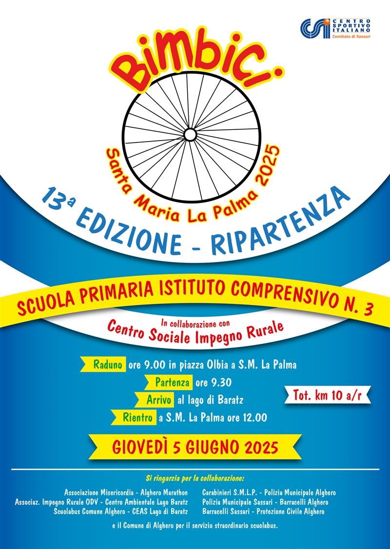 Santa Maria La Palma: torna “BimBici”, la ciclopasseggiata degli alunni verso il Lago Baratz
