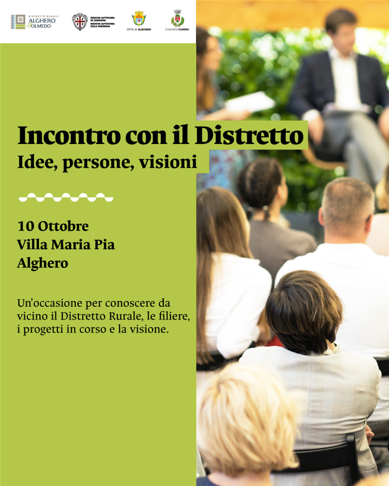 “Il Distretto Rurale si presenta”: ad Alghero l’evento dedicato al futuro rurale e agricolo del territorio