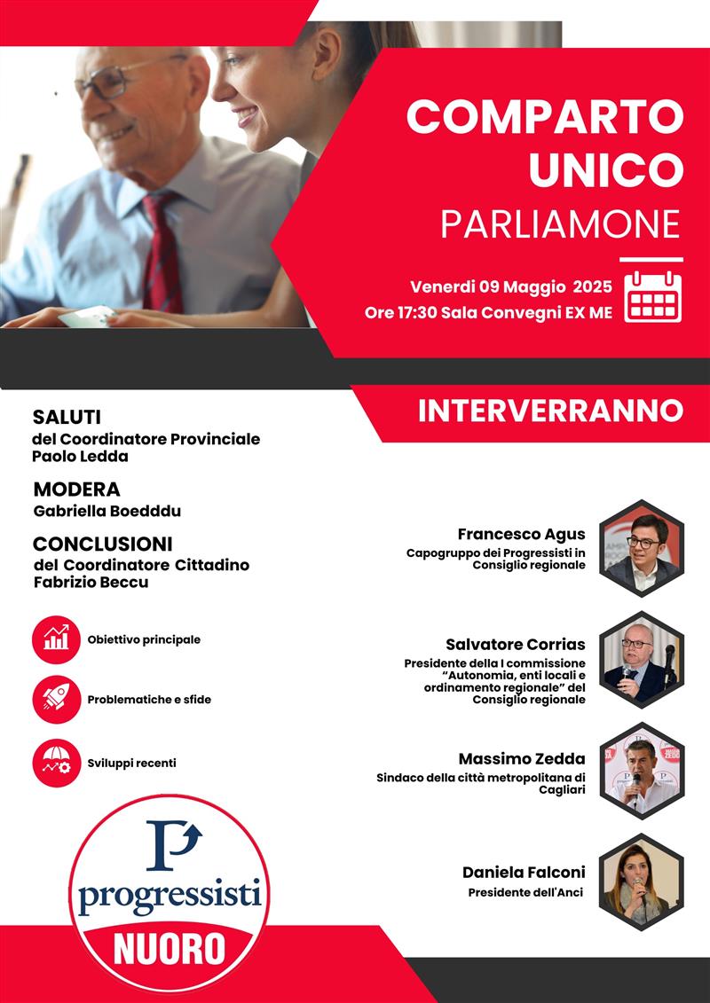 Progressisti Nuoro: confronto sul Comparto Unico Regione-Enti Locali per salvare la pubblica amministrazione
