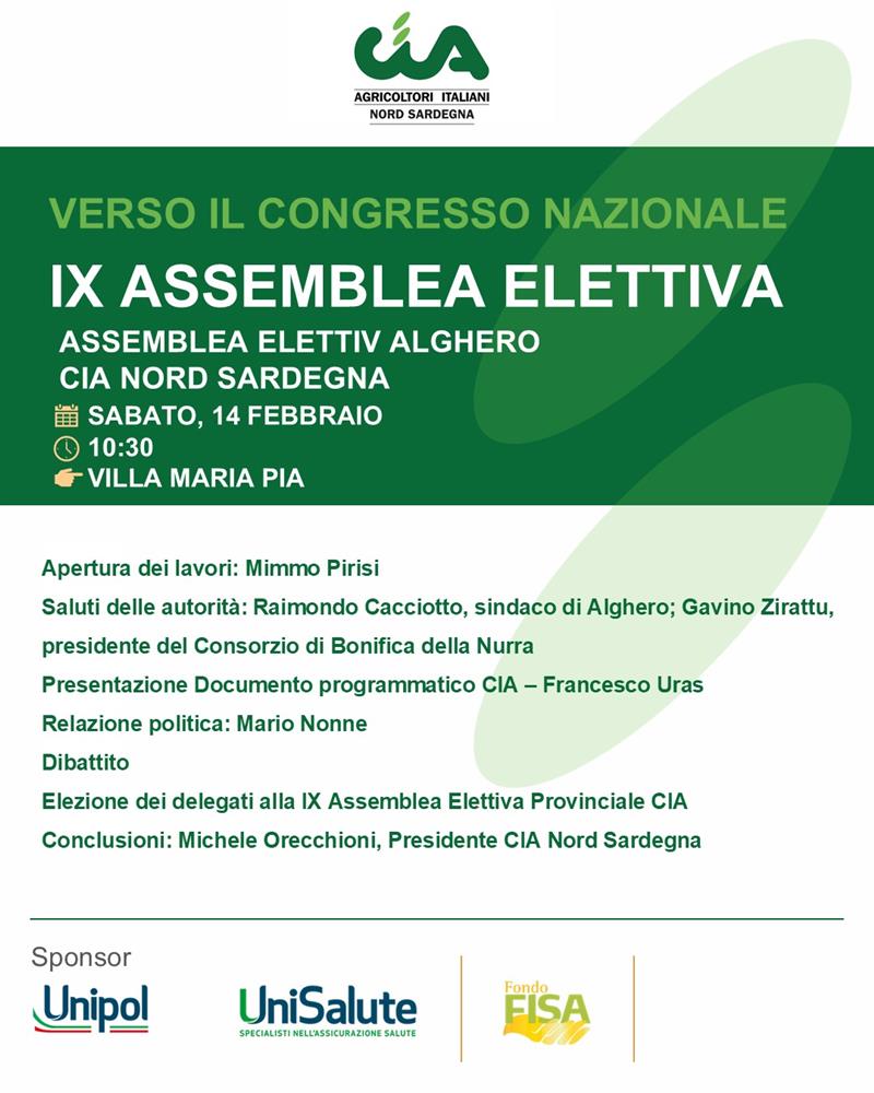 Verso il congresso nazionale: la Cia Nord Sardegna riunisce l’assemblea elettiva ad Alghero