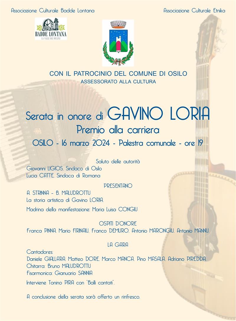 Premio alla carriera per un maestro del canto logudorese: Gavino Loria
