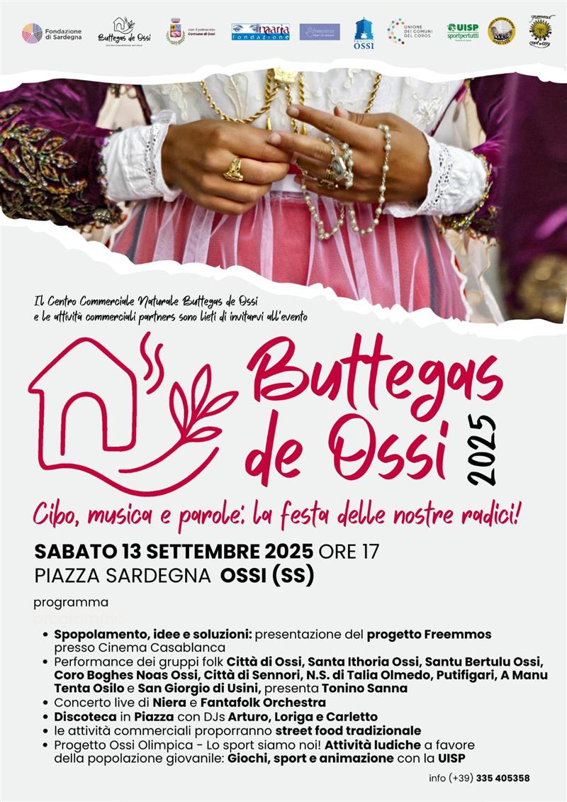 Ossi, le “Buttegas” tornano a vivere: sabato la festa tra cibo, musica e parole