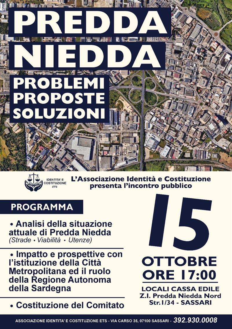 Sassari, Predda Niedda chiede attenzione, l'associazione Identità e Costituzione: “la Regione intervenga subito”