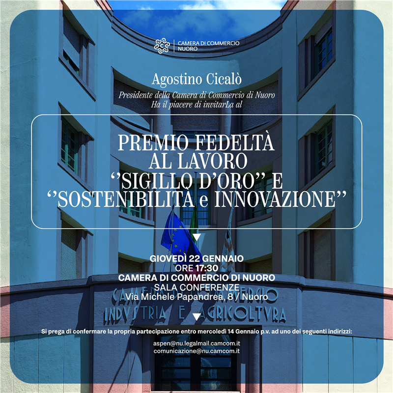 Nuoro celebra chi ha fatto la storia: torna il "Premio Fedeltà". Cinque imprese e due menzioni speciali per l