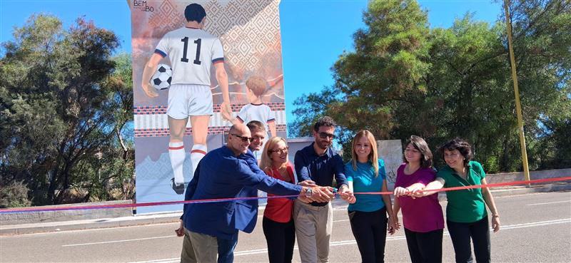 E-Distribuzione e Legambiente Sardegna: Street Art a Cagliari fronte stadio per Gigi Riva con Cagliari Calcio e Comune di Cagliari