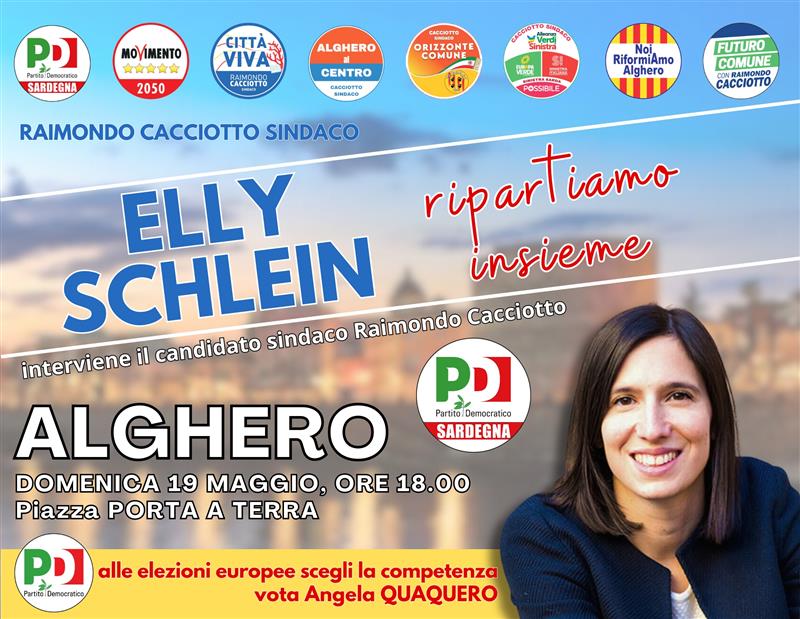 Elly Schlein Ad Alghero: Comizio di fuoco per sostenere Raimondo Cacciotto e Angela Quaquero