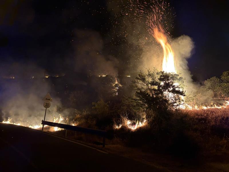 Incendio nella notte sulla Bosa-Montresta: fiamme spente dai Barracelli, Vigili del fuoco, Forestas e Corpo forestale