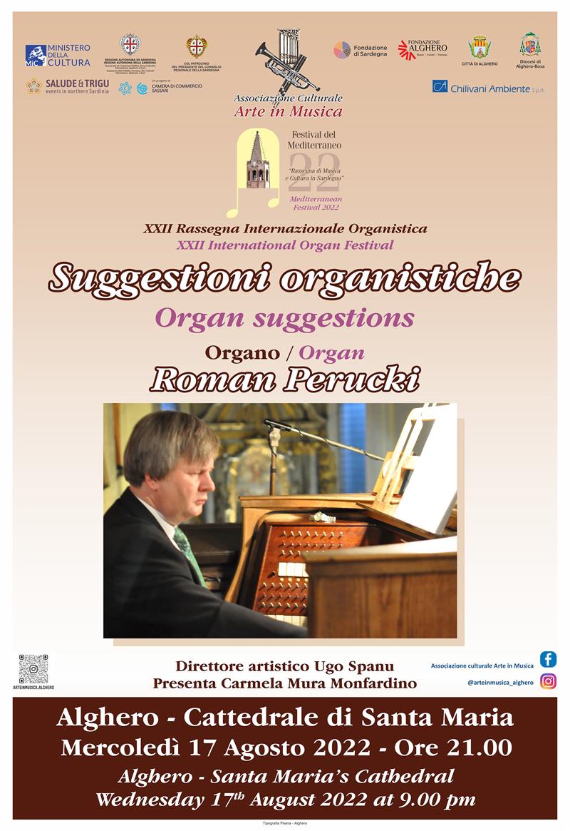 Arte in Musica - XXII Rassegna Internazionale Organistica,  ad Alghero concerti il 17 e il 19 agosto
