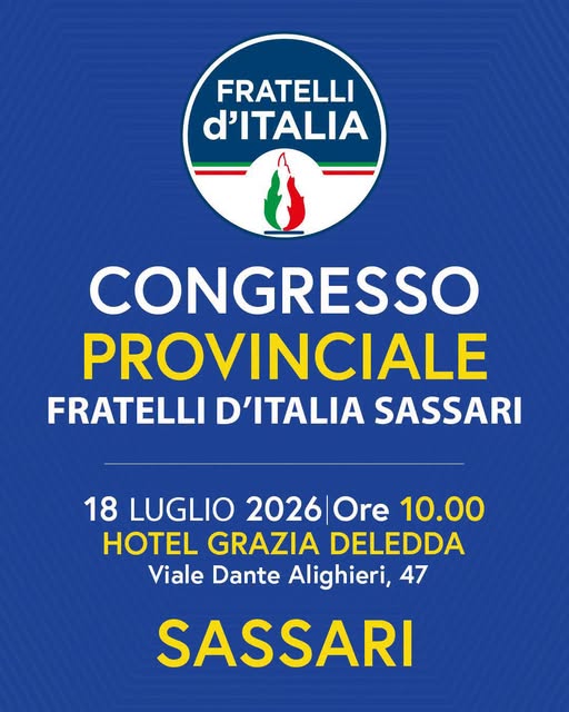 Fratelli d'Italia rinnova i vertici a Sassari: sabato il Congresso provinciale per eleggere il nuovo presidente