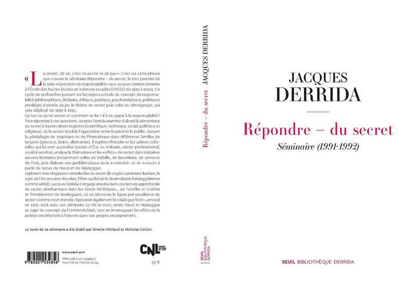 Il Segreto e la responsabilità: La rivelazione di Derrida nel seminario "Répondre - du secret"