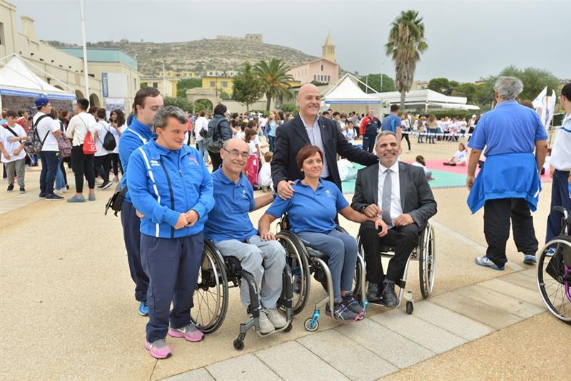 Carmelo Addaris, secondo a sx, in versione vice presidente Cip Sardegna