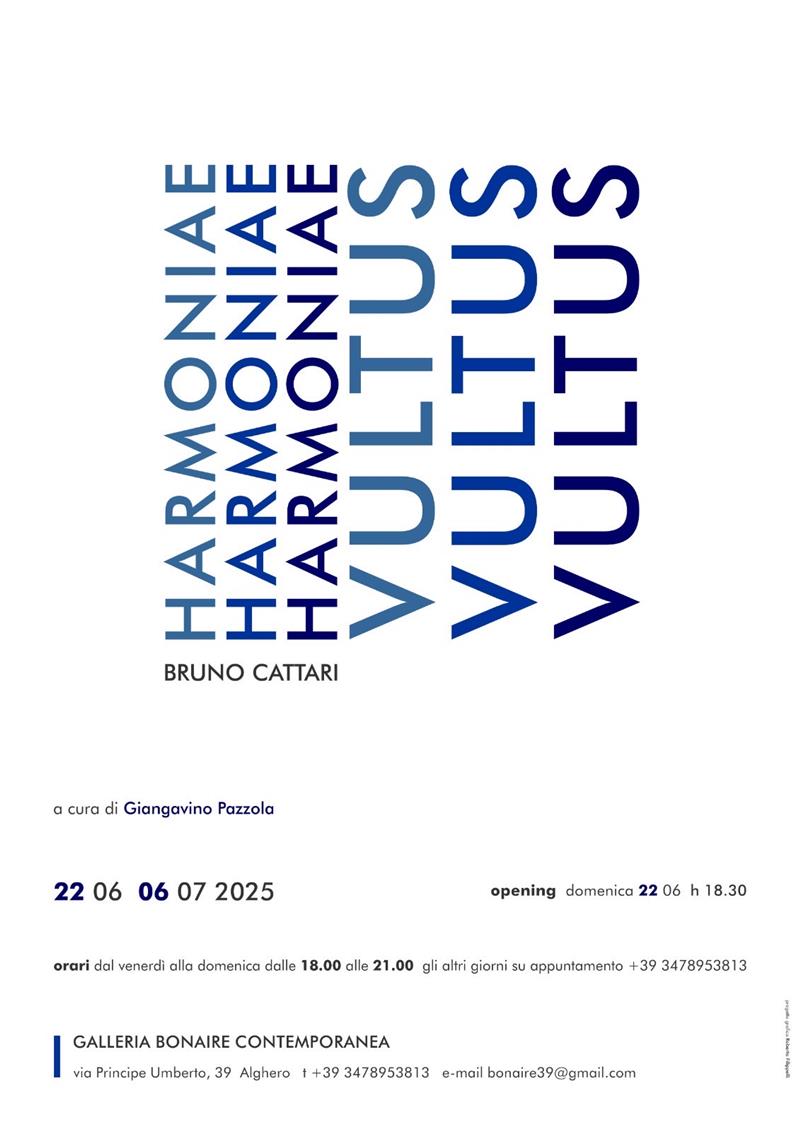Alghero: alla Galleria Bonaire la prima personale di Bruno Cattari, “Harmoniae Vultus”