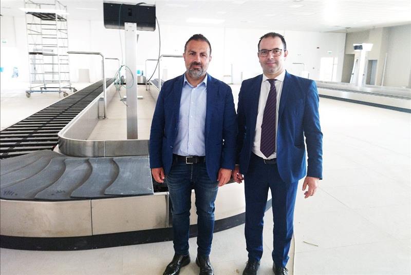 Aeroporto di Alghero: sopralluogo del Presidente Pais, Assessore Todde e Sindaco Conoci nel cantiere della nuova sala arrivi