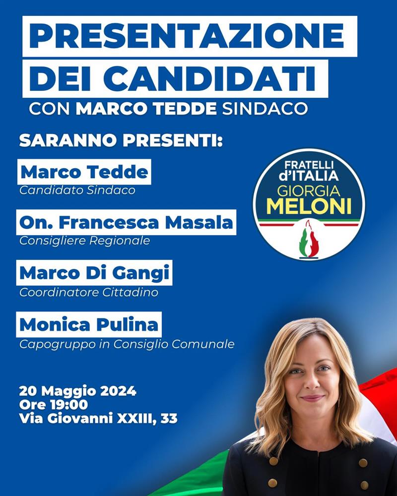 Fratelli d'Italia: Presentazione dei candidati per Alghero