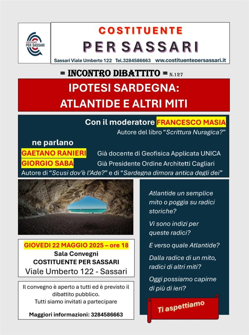 Costituente per Sassari: tre appuntamenti pubblici per riflettere su salute, cultura e futuro