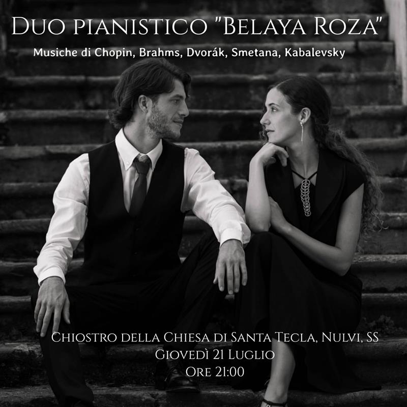 Il duo pianistico "Belaya Roza" giovedì a Nulvi per la rassegna pARTEcipando