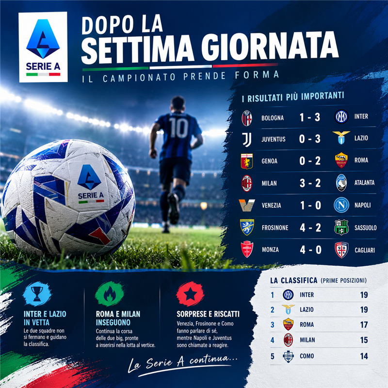 Continuità Inter e sorpresa Lazio.