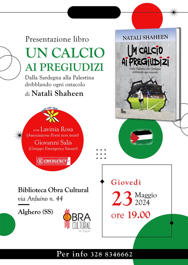 All'Obra Cultural di Alghero la presentazione del libro “Un calcio ai pregiudizi” della calciatrice palestinese Natali Shaheen