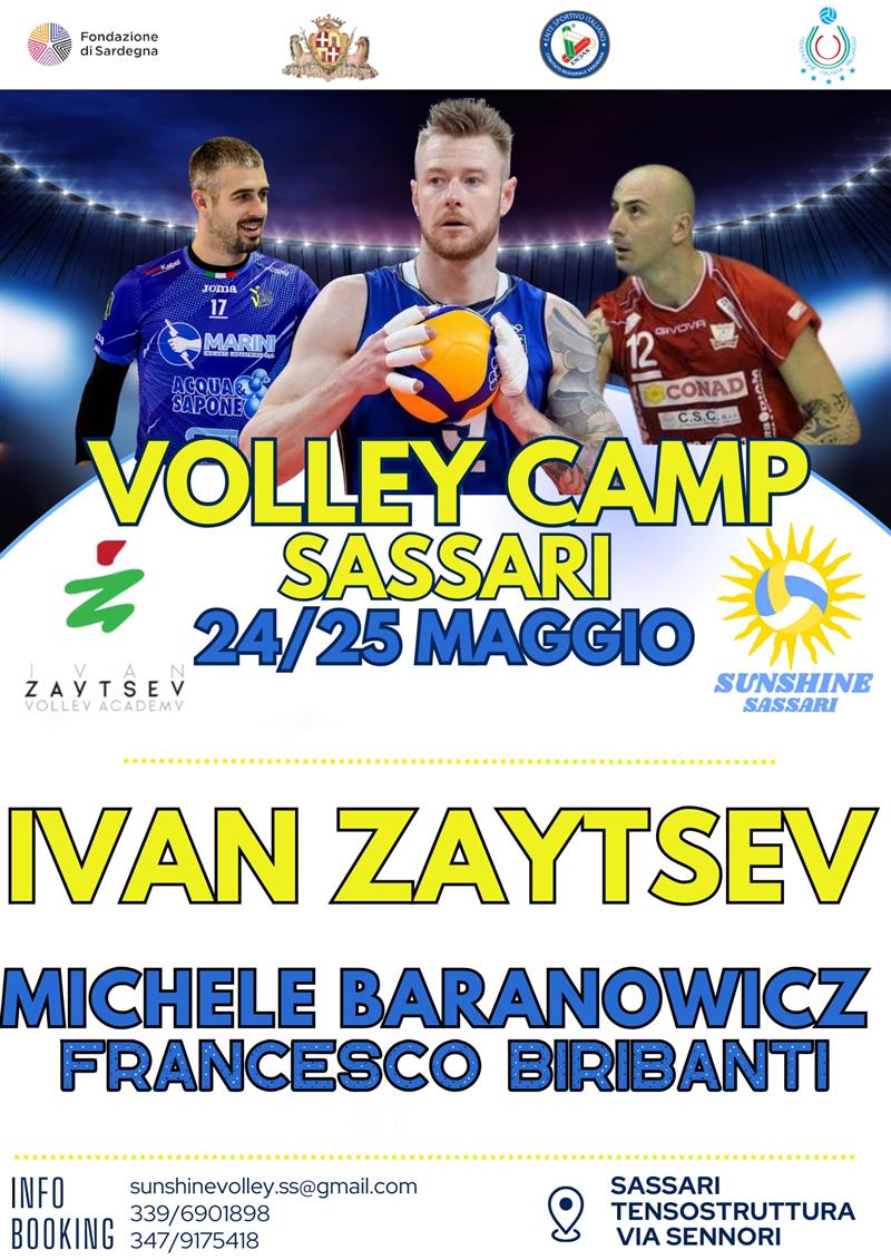 Sunshine Volley Camp: a Sassari due giorni con tre leggende della Nazionale italiana
