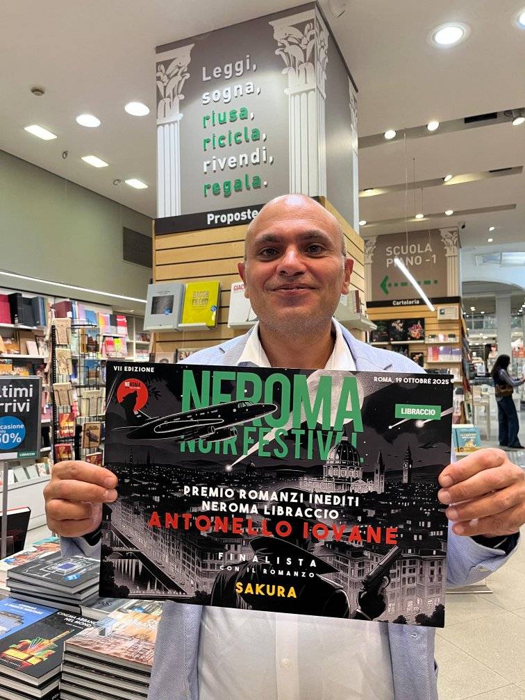 Lo scrittore Antonello Iovane sul podio del Neroma noir festival con il romanzo inedito "sakura", che sarà pubblicato da libraccio editore