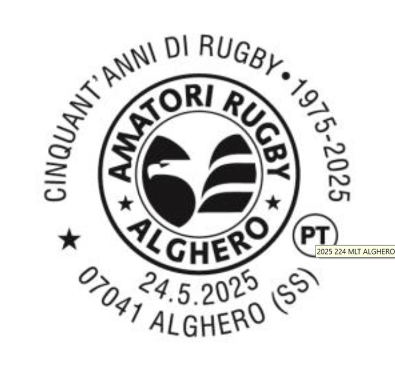 Poste Italiane celebra i 50 anni dell’Amatori Rugby Alghero con un annullo speciale