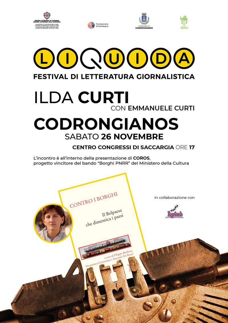 A Codrongianos, il 26 novembre, Ilda Curti per il festival Liquida presenta "Contro i borghi"