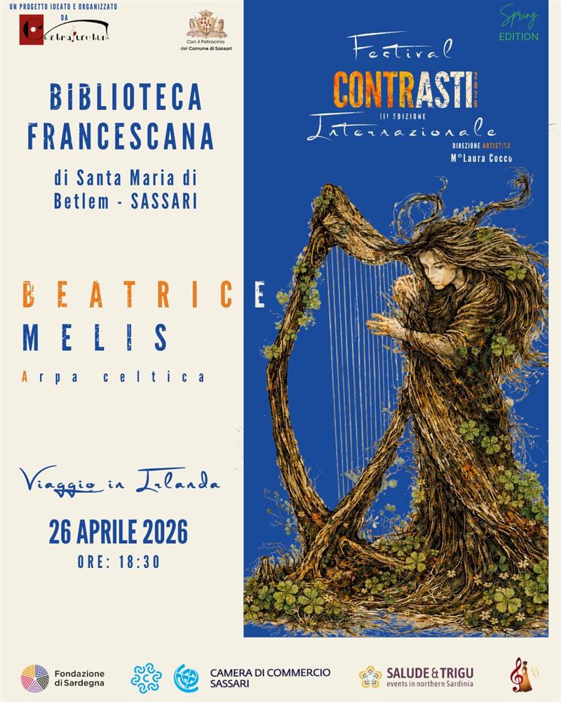 Le nebbie d’Irlanda tra i codici di Santa Maria di Betlem: l'arpa celtica di Beatrice Melis a Sassari