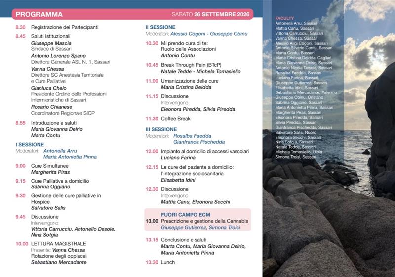 Sassari, sabato a Rizzeddu il convegno Asl sulle cure palliative e la terapia del dolore