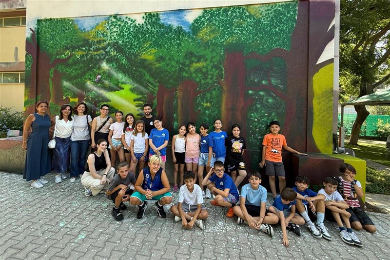 Cagliari, inaugurato il murale realizzato dai bambini delle scuole di via Caboni e Garavetti
