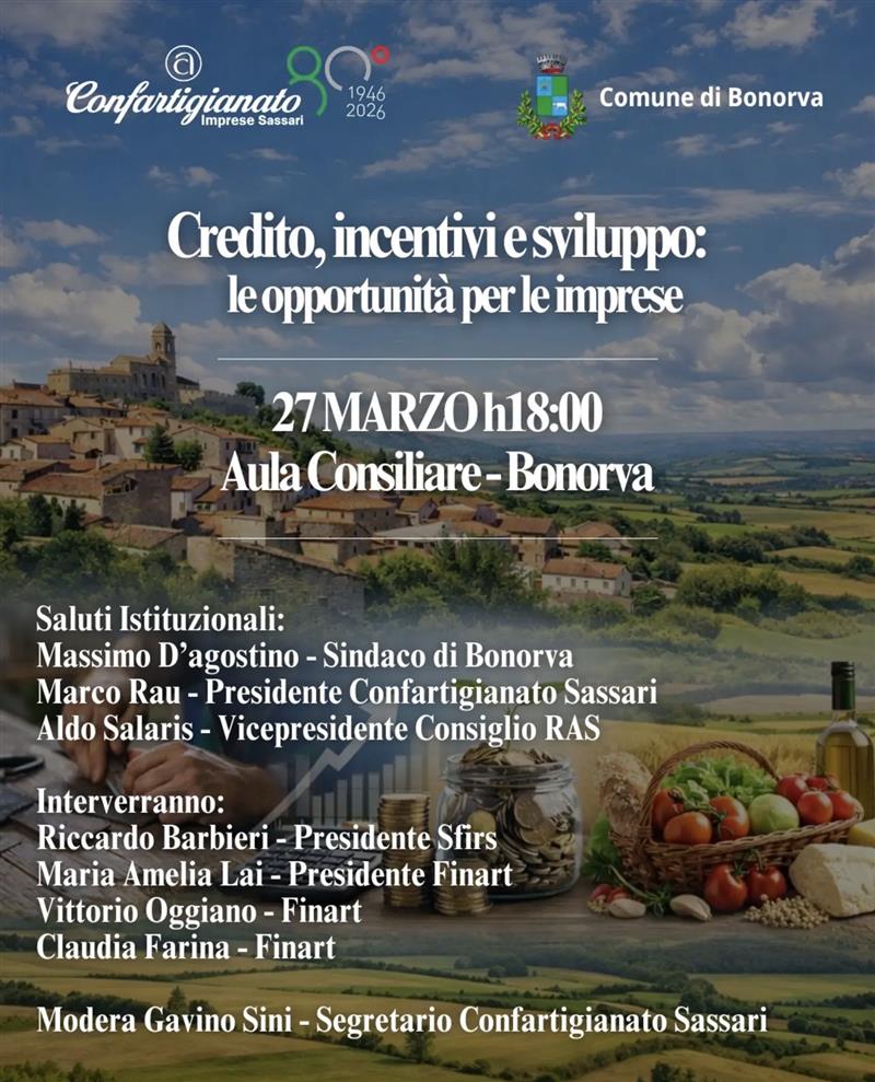 Sostegno alle imprese: il tour di Confartigianato arriva a Bonorva.