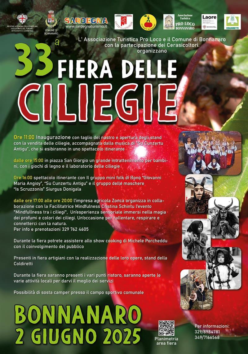 La 33ª Fiera delle Ciliegie di Bonnanaro: un'esplosione di sapori, tradizioni e colori il 2 giugno 2025