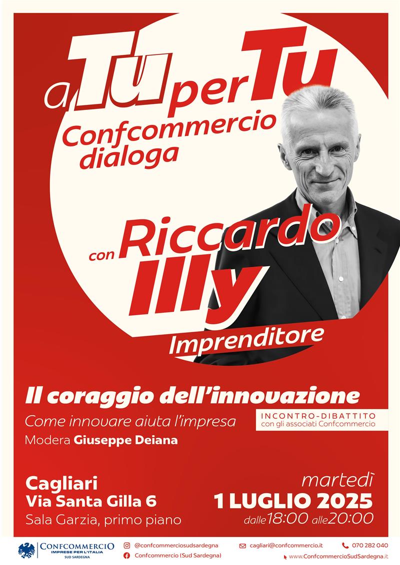 Riccardo Illy ospite del nuovo appuntamento “A Tu per Tu” di Confcommercio a Cagliari