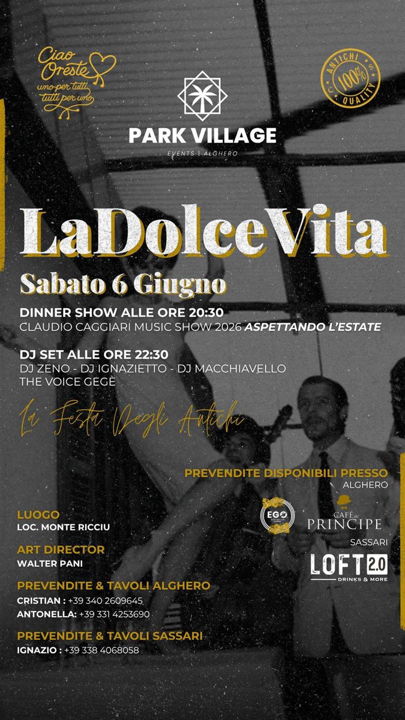 Alghero: Torna la "Festa degli Antichi" nel ricordo di Oreste Pieroni: cena e musica al Park Village