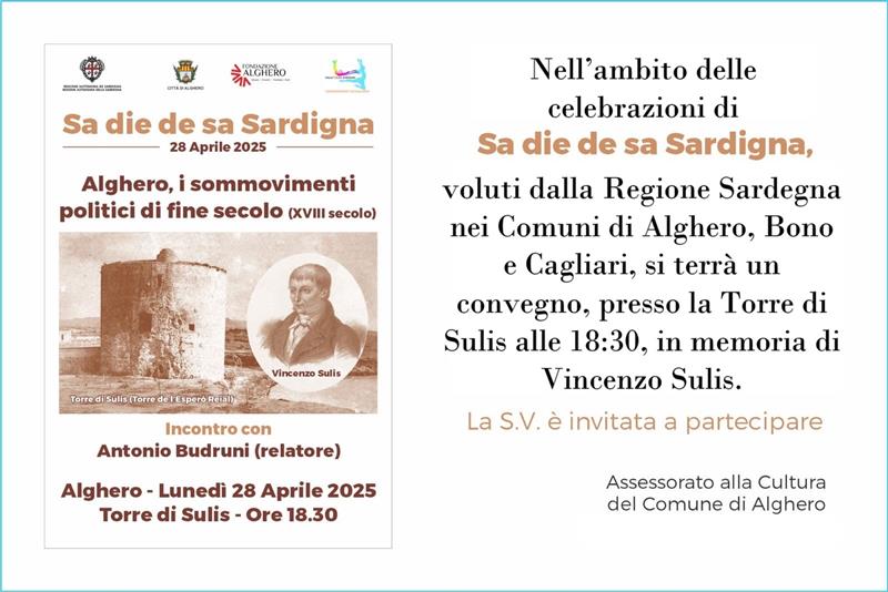 Alghero celebra Sa Die de Sa Sardigna: eventi alla Torre Sulis in memoria di Vincenzo Sulis