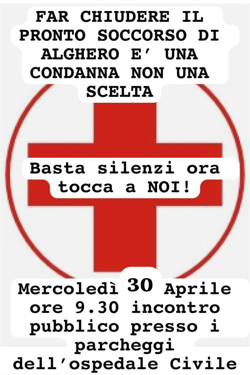 Alghero, la città si mobilita contro il rischio chiusura del Pronto Soccorso: appuntamento il 30 aprile