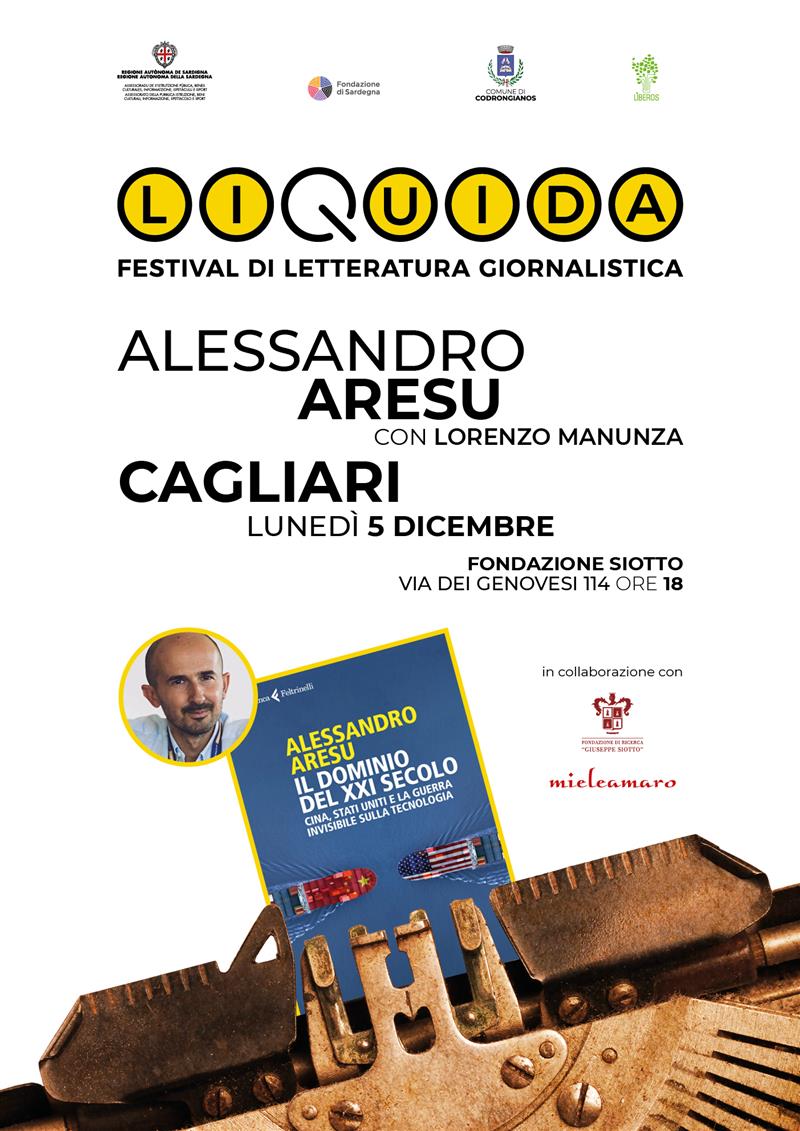 A Cagliari, il 5 dicembre, Alessandro Aresu presenta per Liquida "Il dominio del XXI secolo"