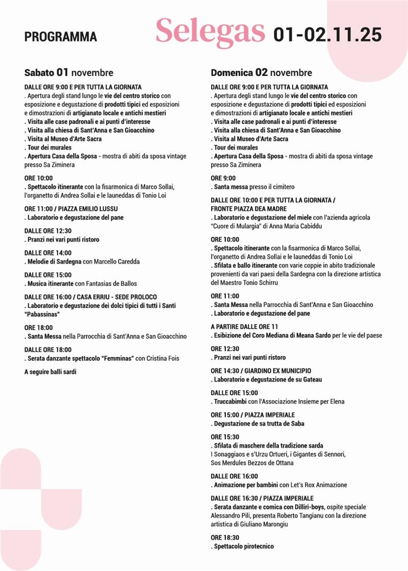 Selegas, due giorni di festa con Saboris Antigus: il paese si fa museo tra profumi, balli e memoria