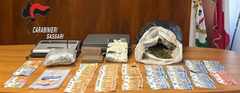 Droga e contanti in casa, blitz dei Carabinieri ad Alghero: un arresto e una denuncia
