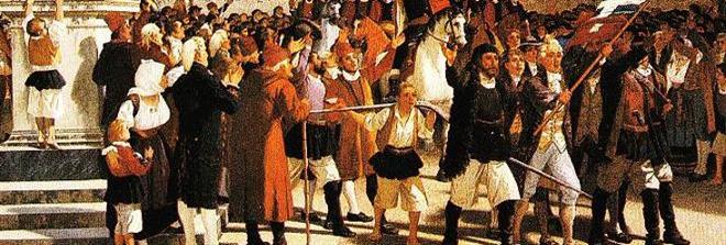 La Sarda Rivoluzione (1793-1796) ingresso trionfale di Giovanni Maria Angioy a Sassari - opera Giuseppe Sciuti, 1879)